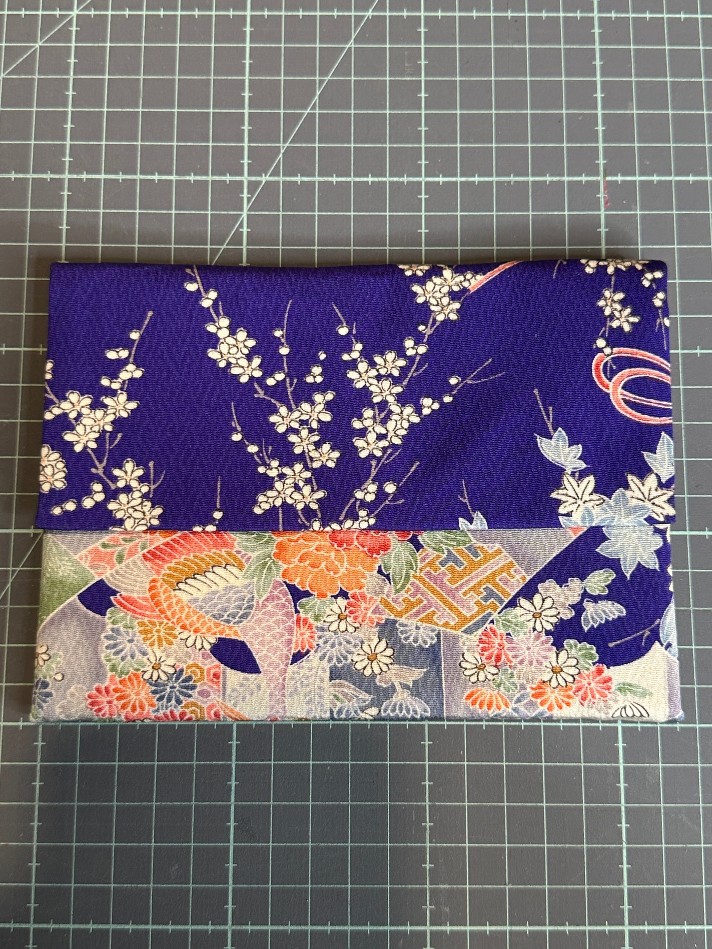 Pochette passeport 2 compartiments kimono japonais en soie