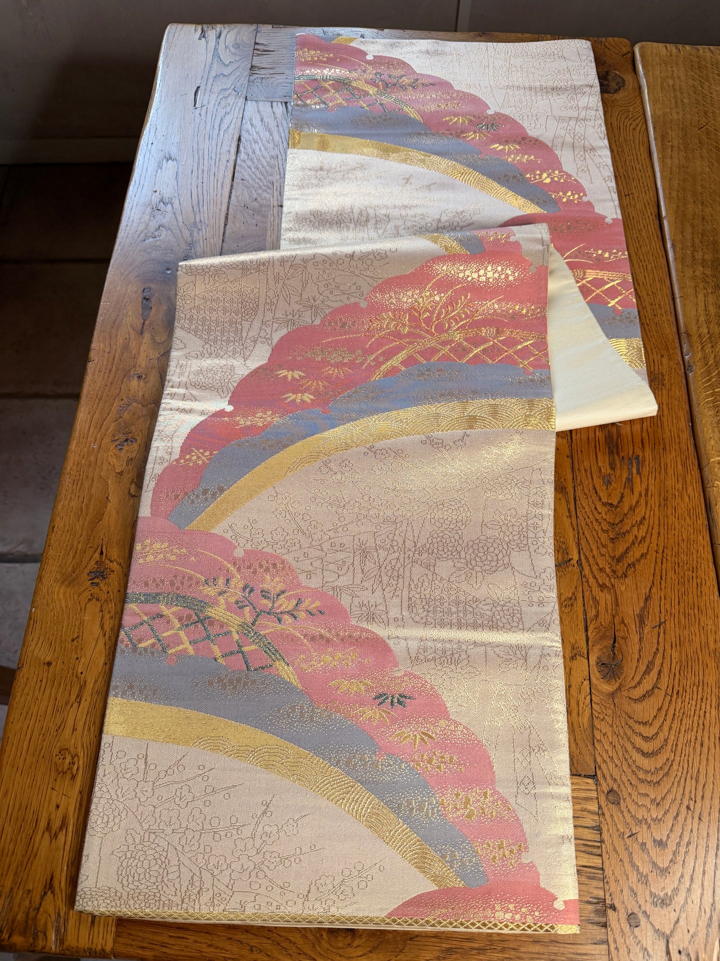 Chemin de table Obi japonais en soie