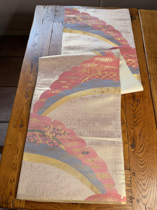 Chemin de table Obi japonais en soie