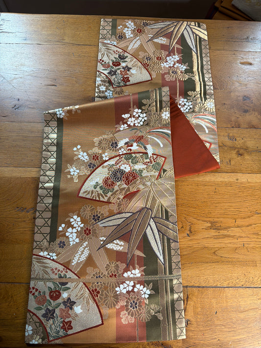 Chemin de table Obi en soie kimono japonais