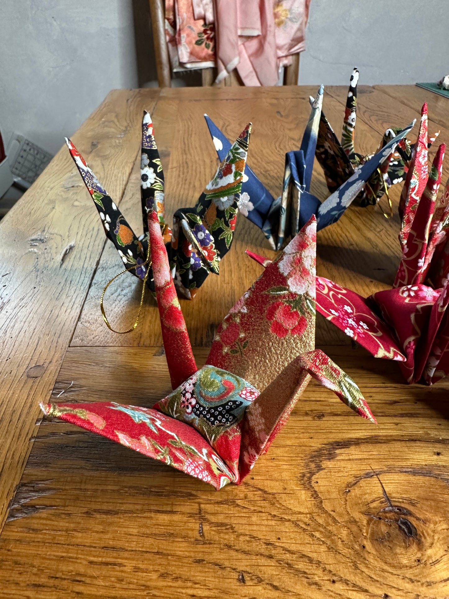 Grue oiseau japonais en coton