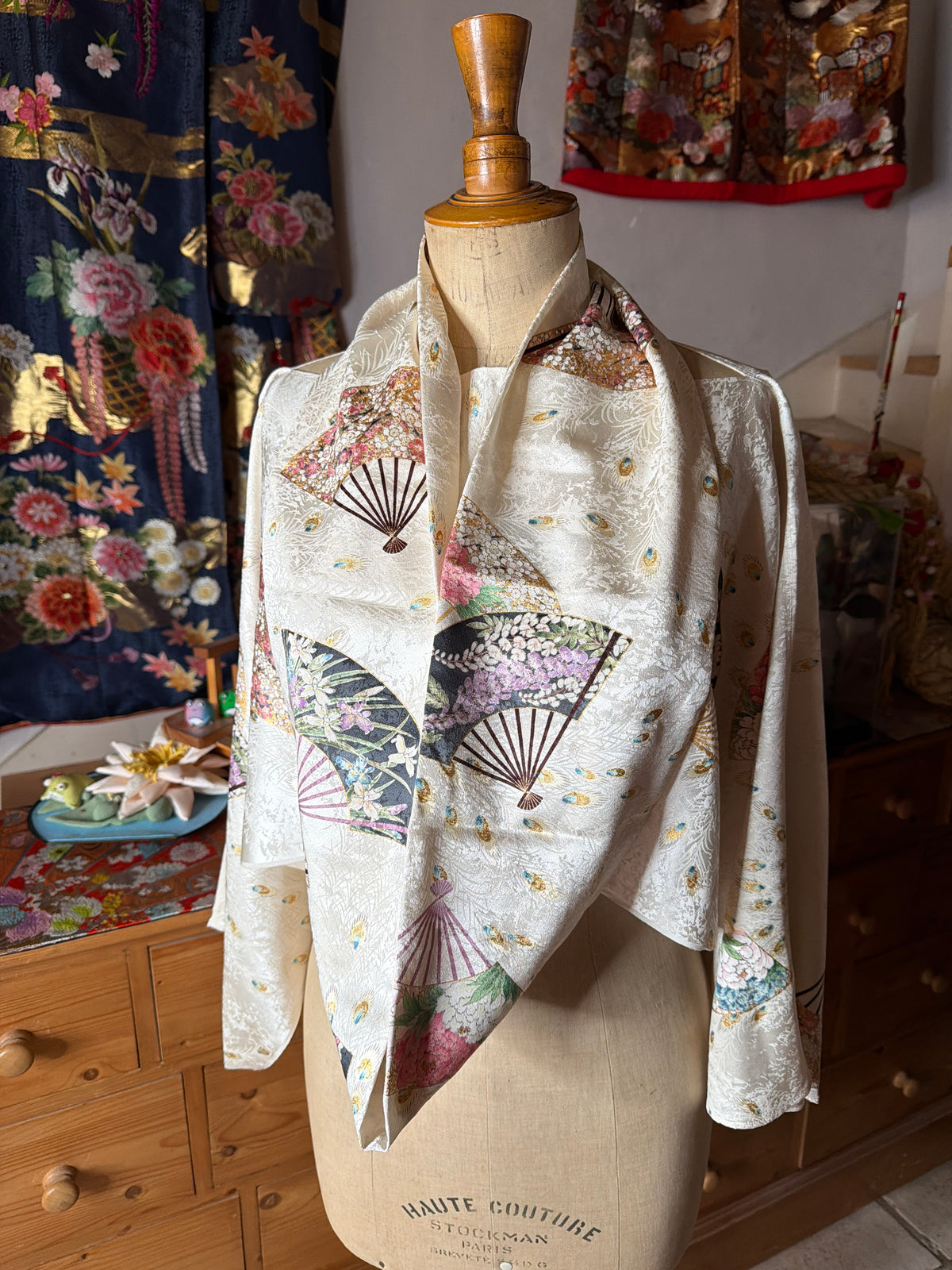 Top tunique 3 en 1 kimono o japonais en soie