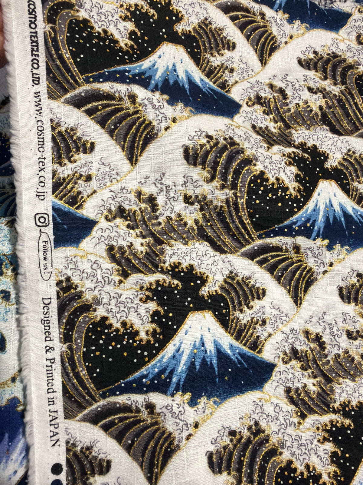 Tissu japonais en coton mont Fuji made in Japan vendu par 50cmx110cm