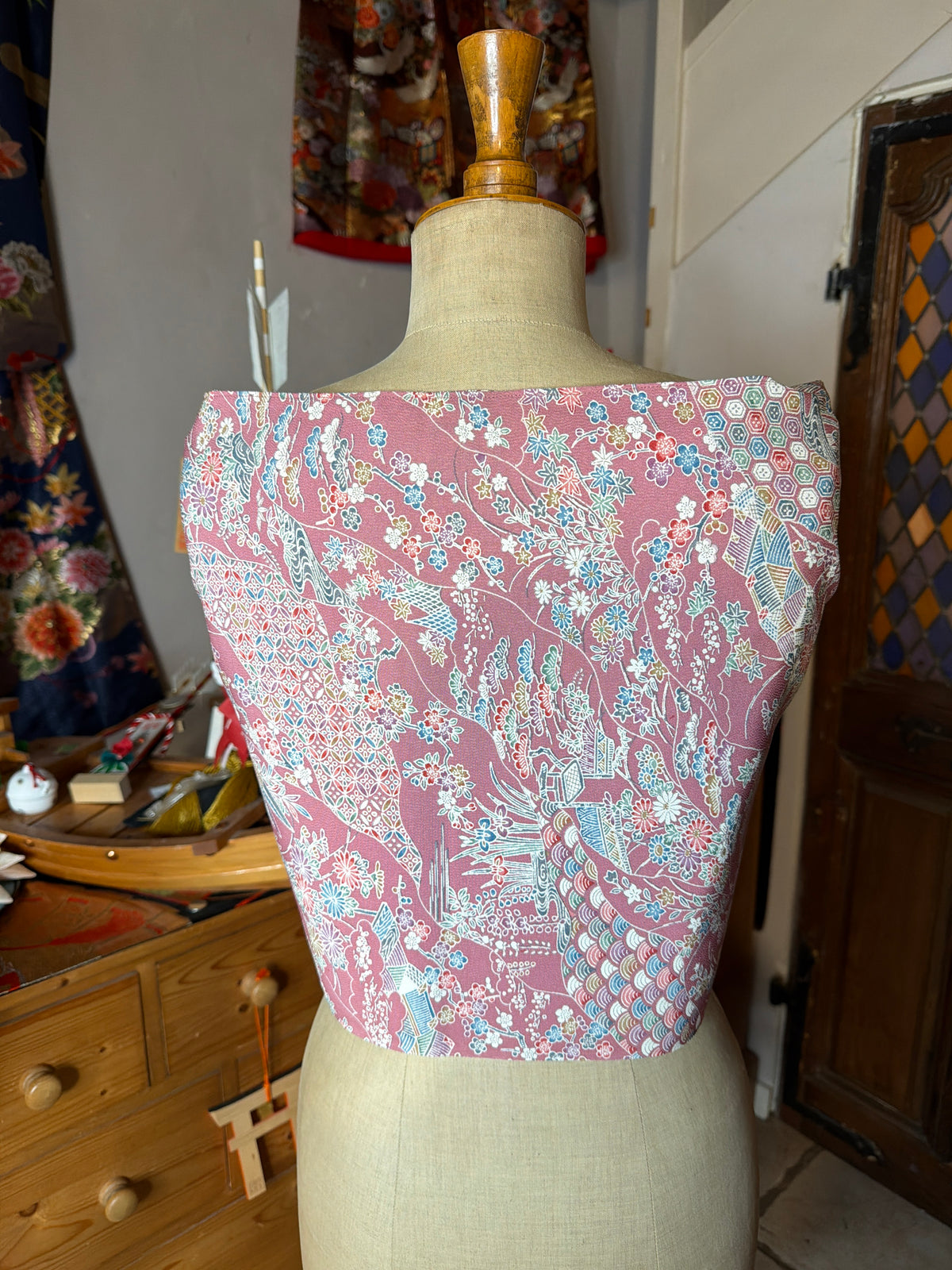 Top tunique 3 en 1 kimono japonais en soie