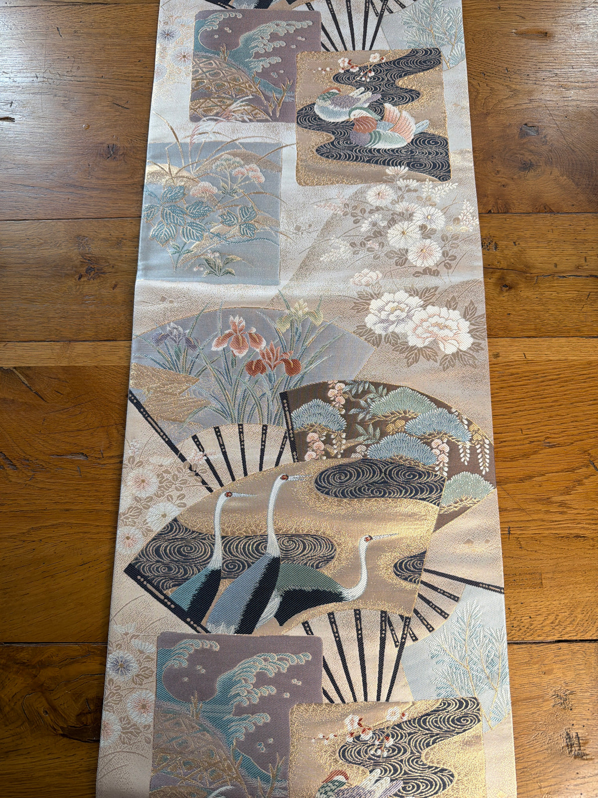 Chemin de table Obi en soie kimono japonais