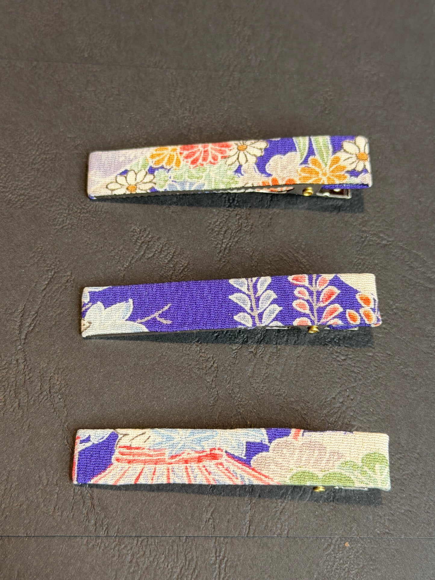 3 clips pour les cheveux tissu kimono japonais en soie