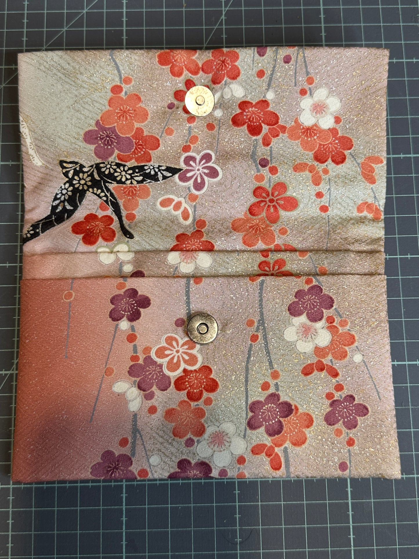Pochette 2 compartiments kimono japonais en soie
