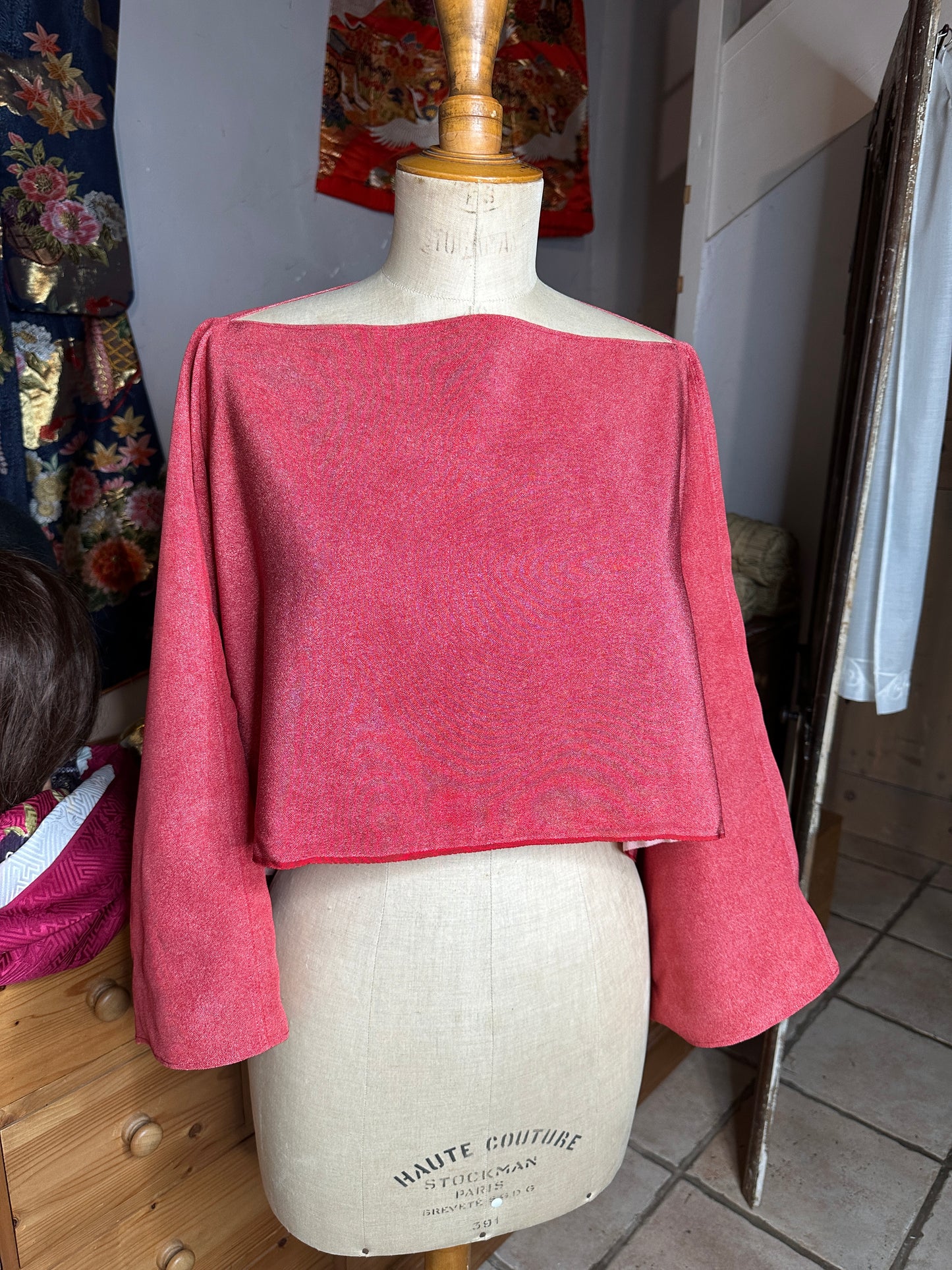 Top tunique kimono japonais en soie Neuf