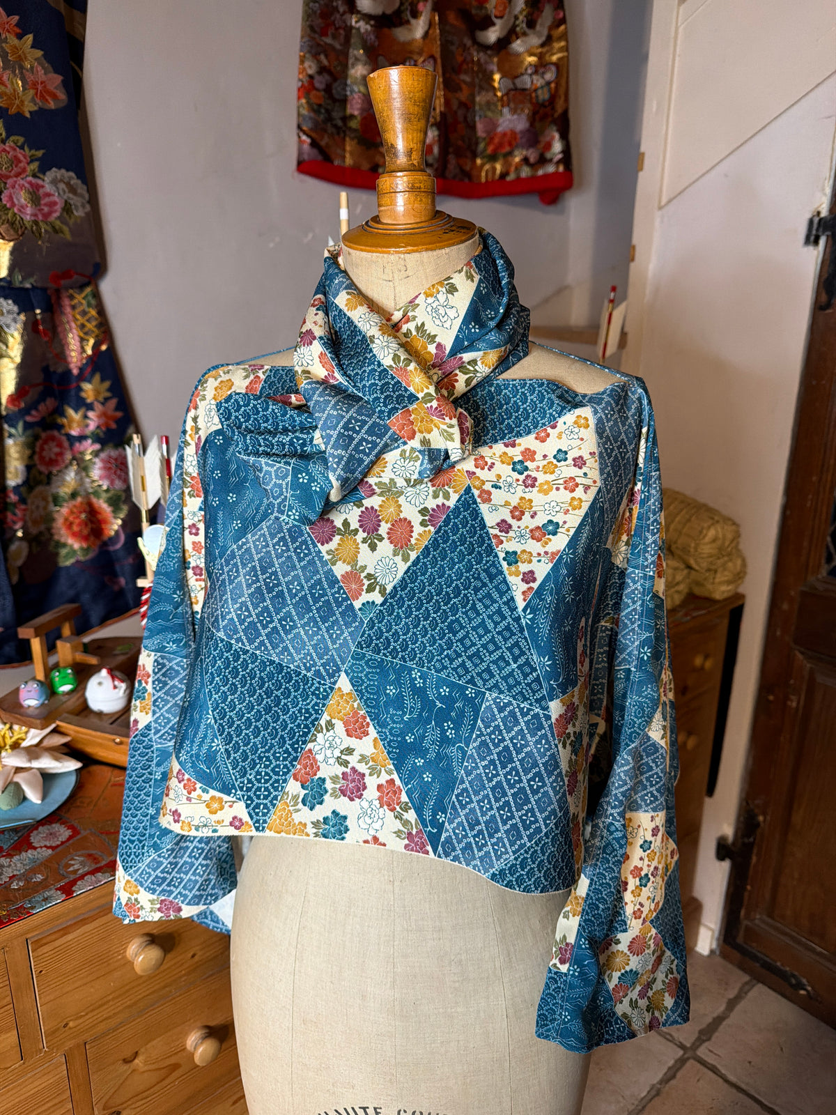 Top tunique 3 en 1 kimono japonais en soie