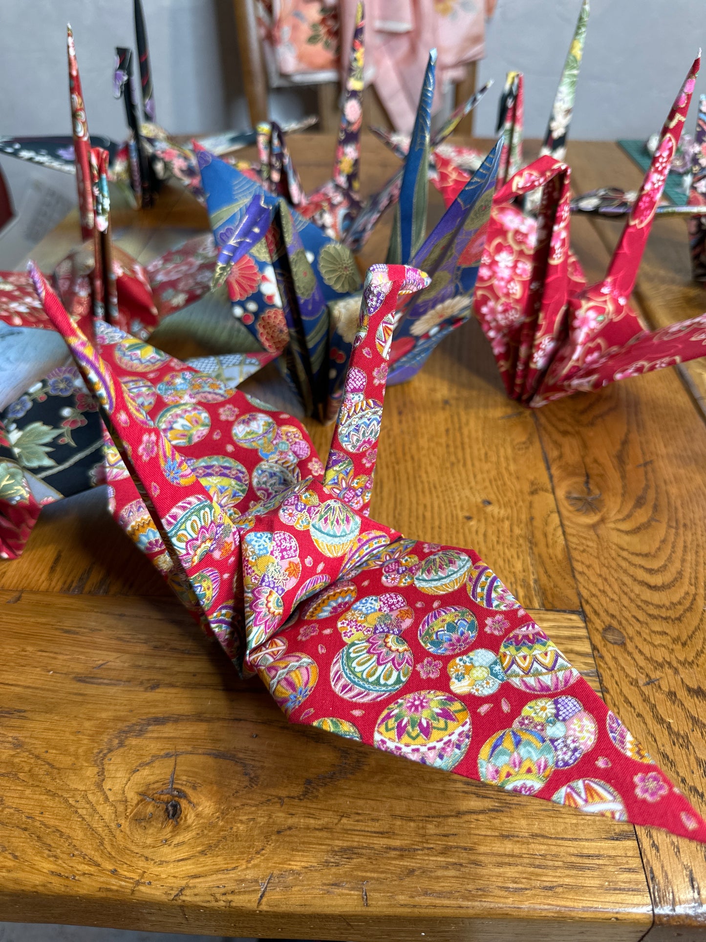 Grue oiseau japonais en coton