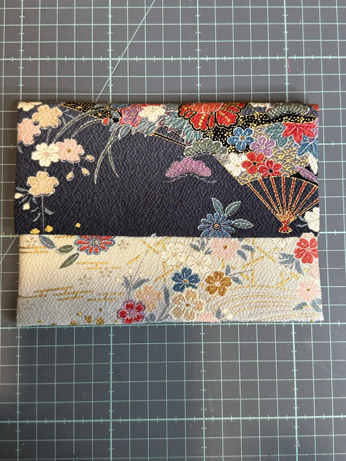 Pochette 2 compartiments kimono japonais en soie