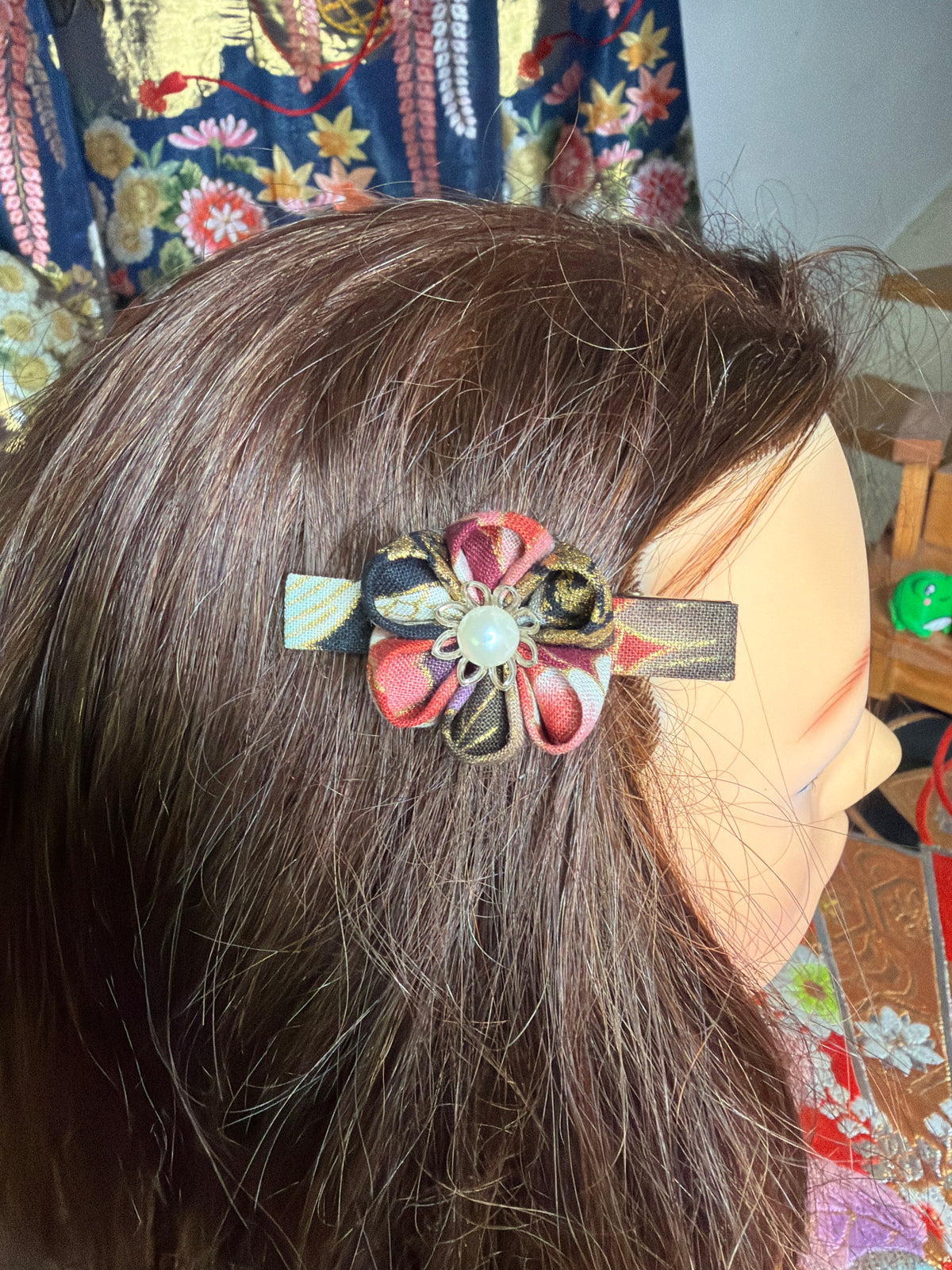 Pince à cheveux Tsumamisaiku japonaise en coton