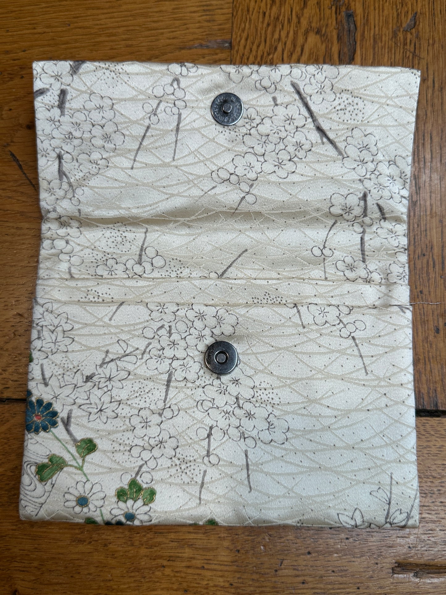 Pochette 2 compartiments kimono japonais en soie