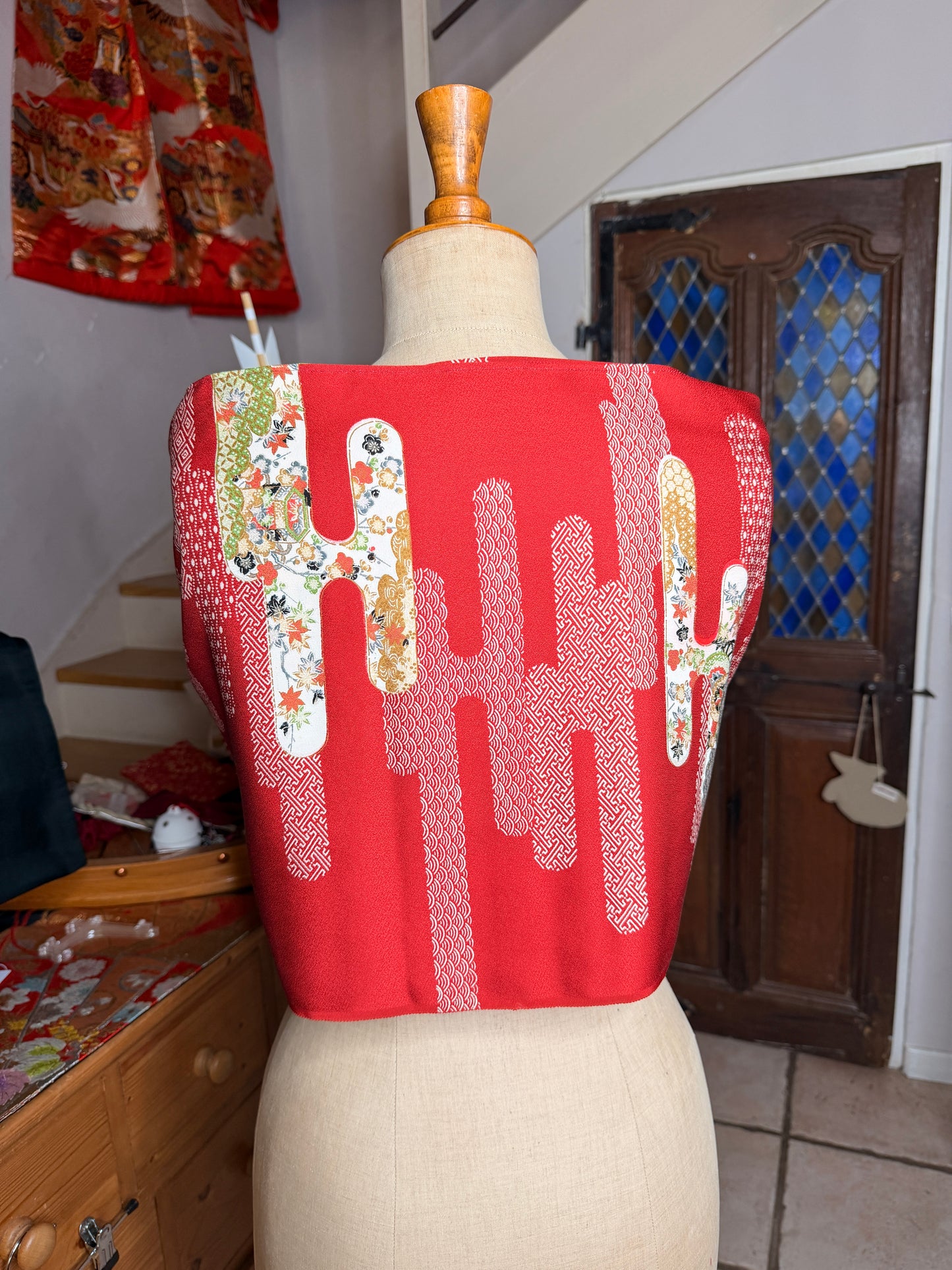 Top tunique 3 en 1 kimono japonais en soie