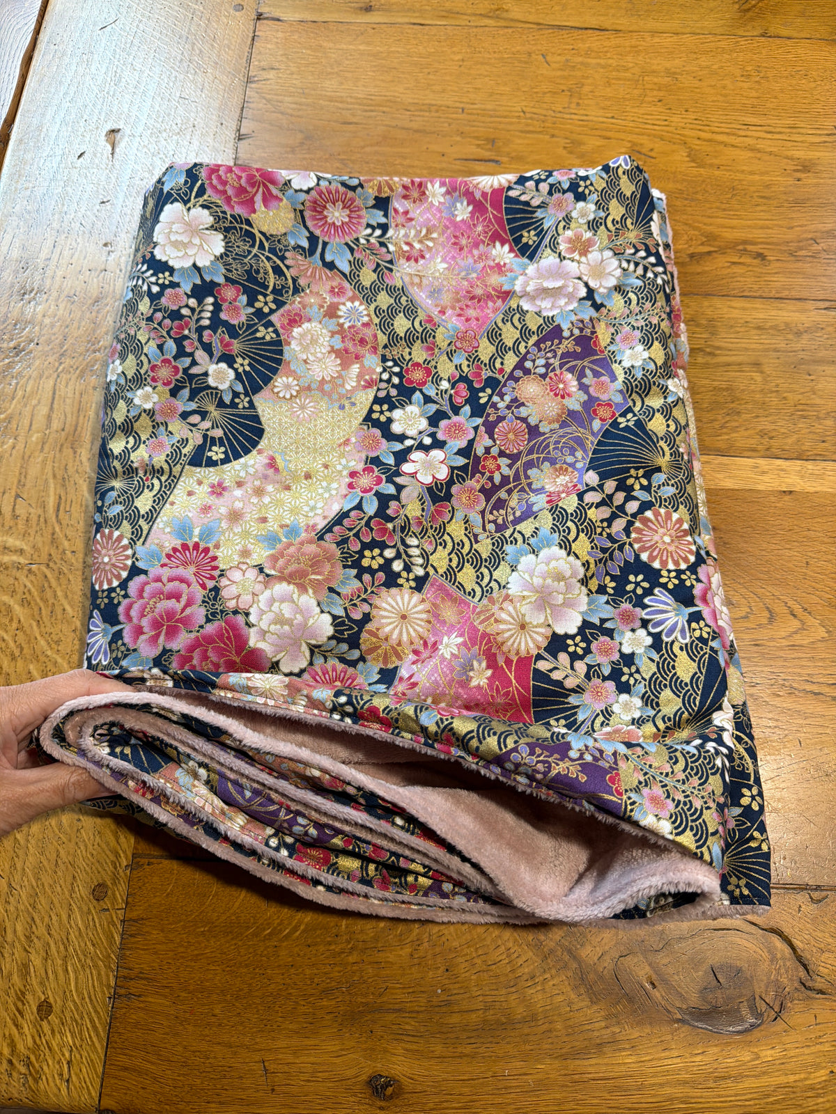 Momonga veste réversible tissu japonais et micropolaire doux