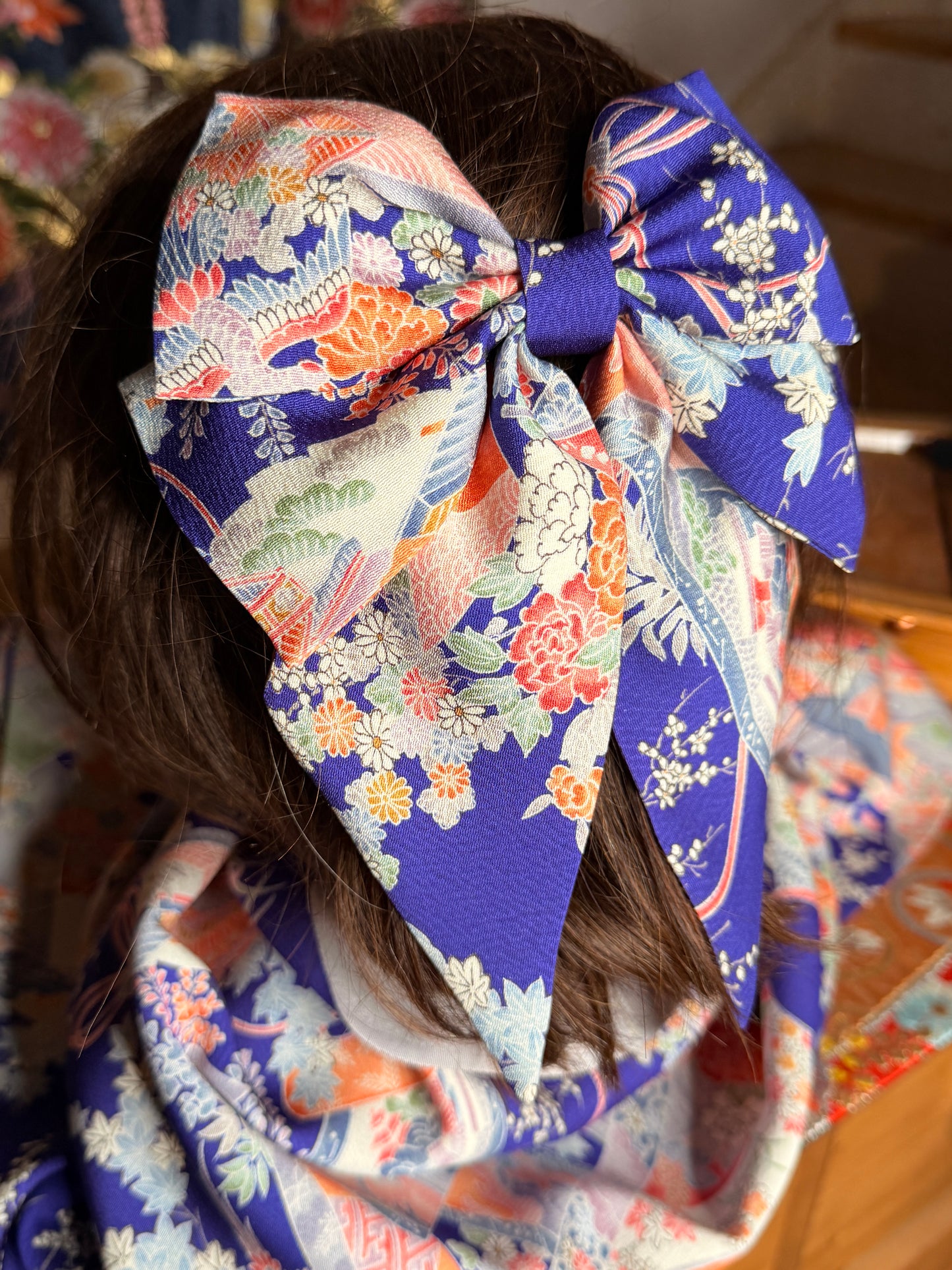 Barette japonaise kimono en soie