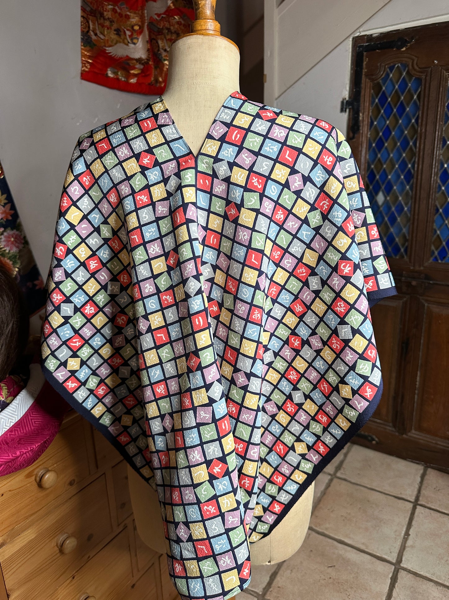 Top tunique courte manches longues kimono japonais en soie Neuf