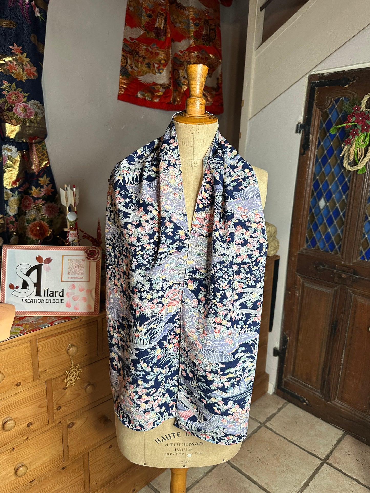 Foulard kimo japonais en soie
