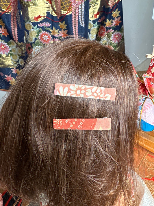 2 Pince à cheveux clips kimono en soie