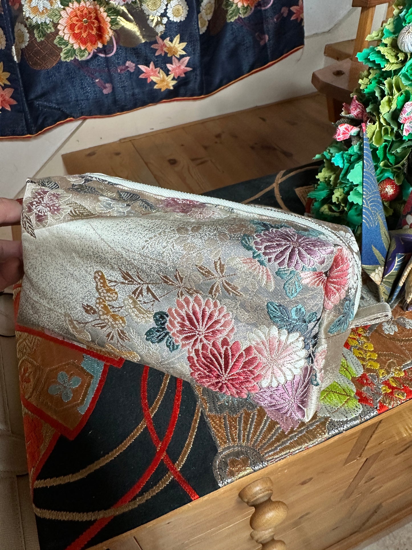 Trousse de toilette Obi kimono japonais en soie