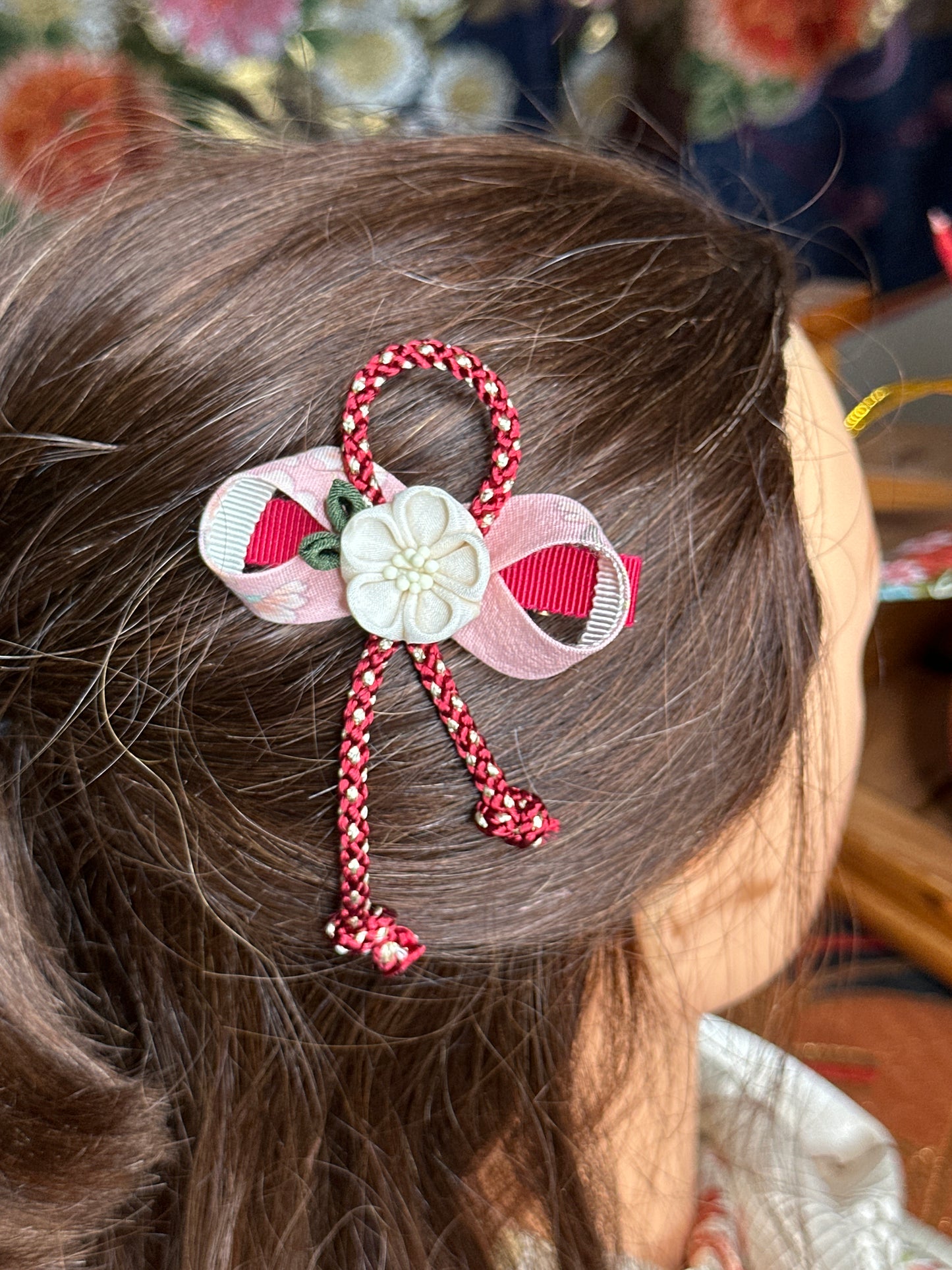 Pince à cheveux clip kimono en soie