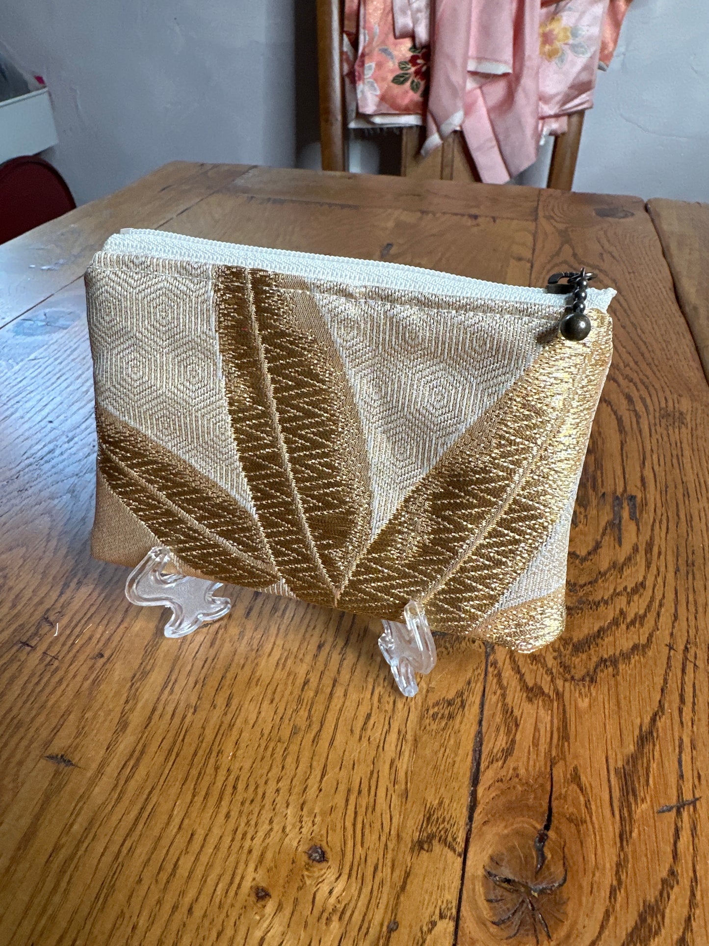 Mini pochette porte carte monnaie Obi japonais