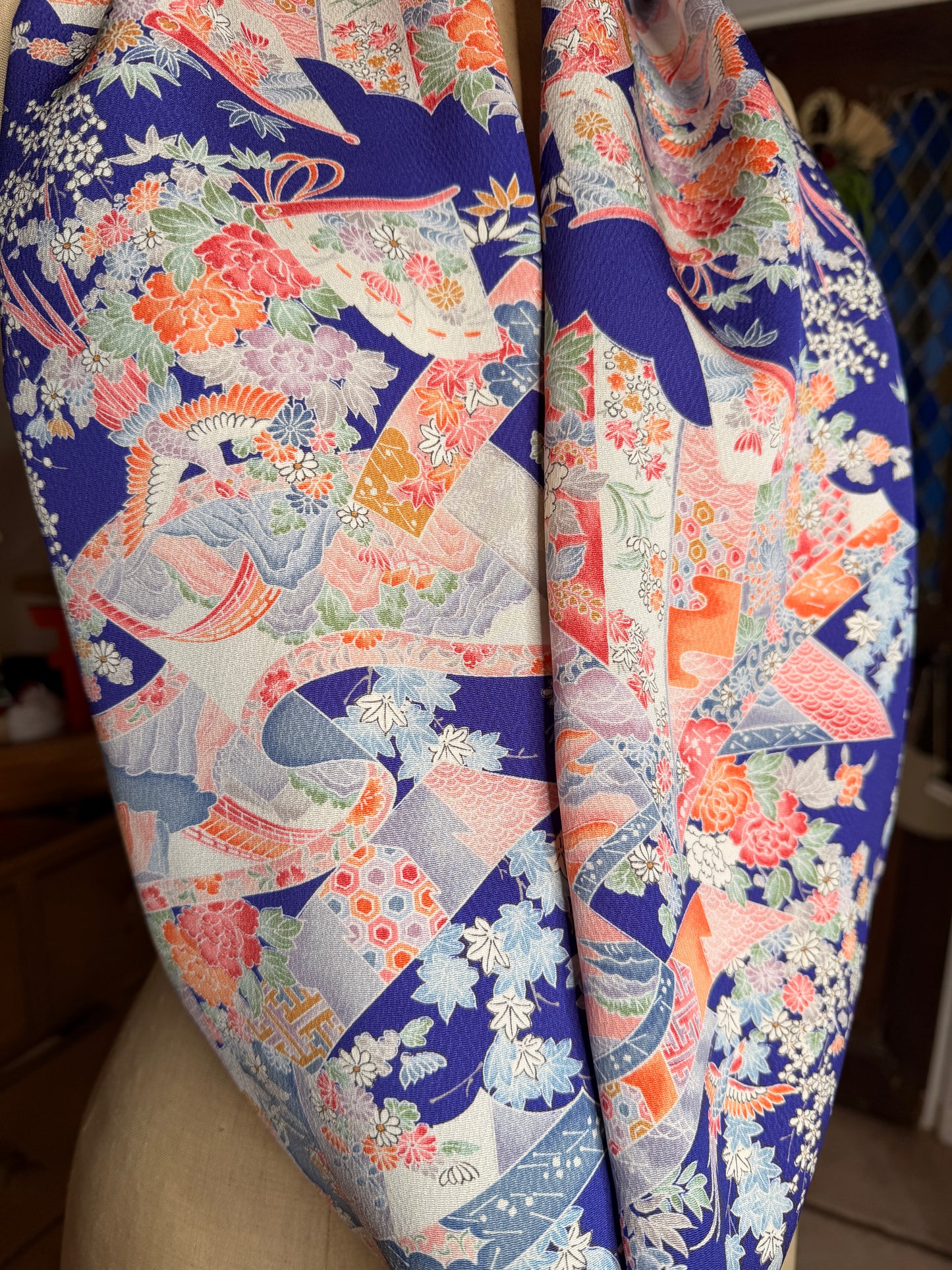 Tour de cou foulard kimono japonais en soie