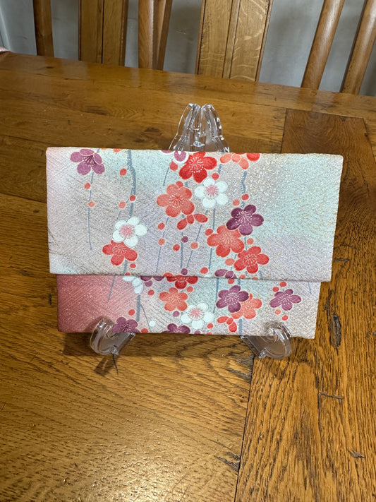 Pochette 2 compartiments kimono japonais en soie