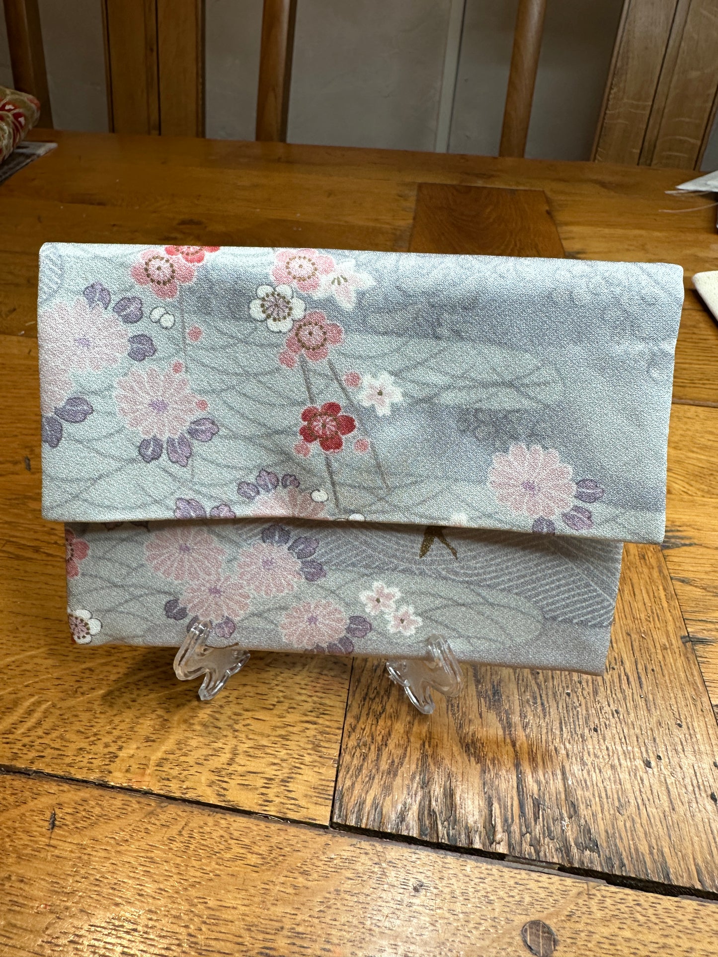 Pochette 2 compartiments kimono japonais en soie