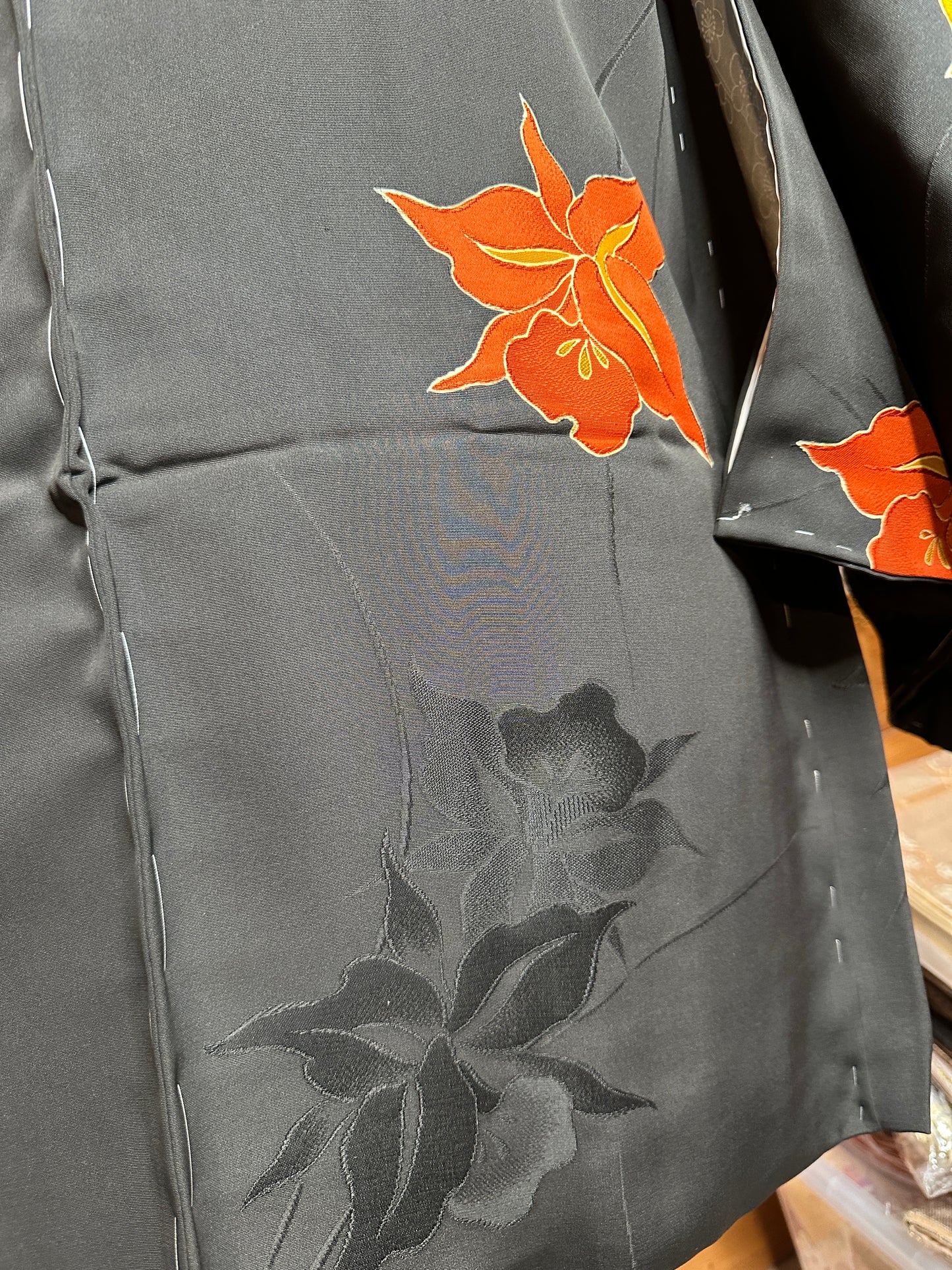 Naga Haori veste pour kimono japonais mi long en soie Neuf