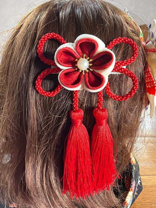 Pince à cheveux Tsumamisaiku japonaise en soie