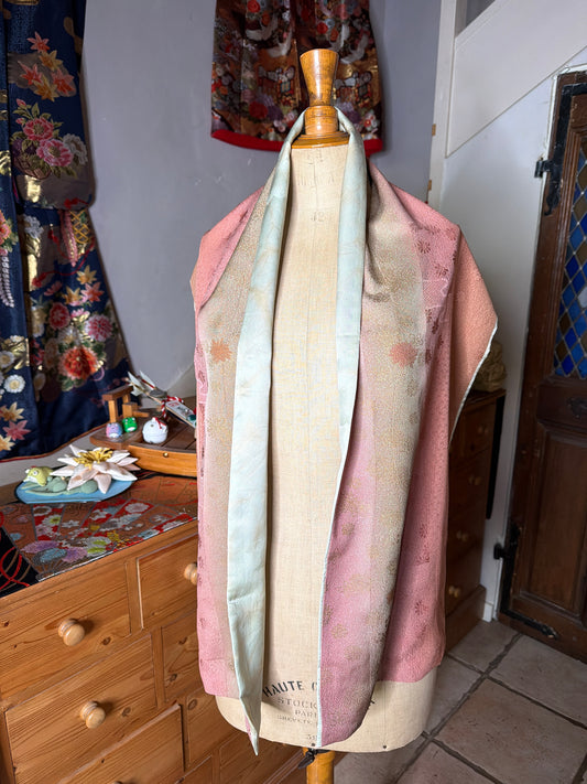 Foulard réversible kimono japonais jyuban et tango Chirimen