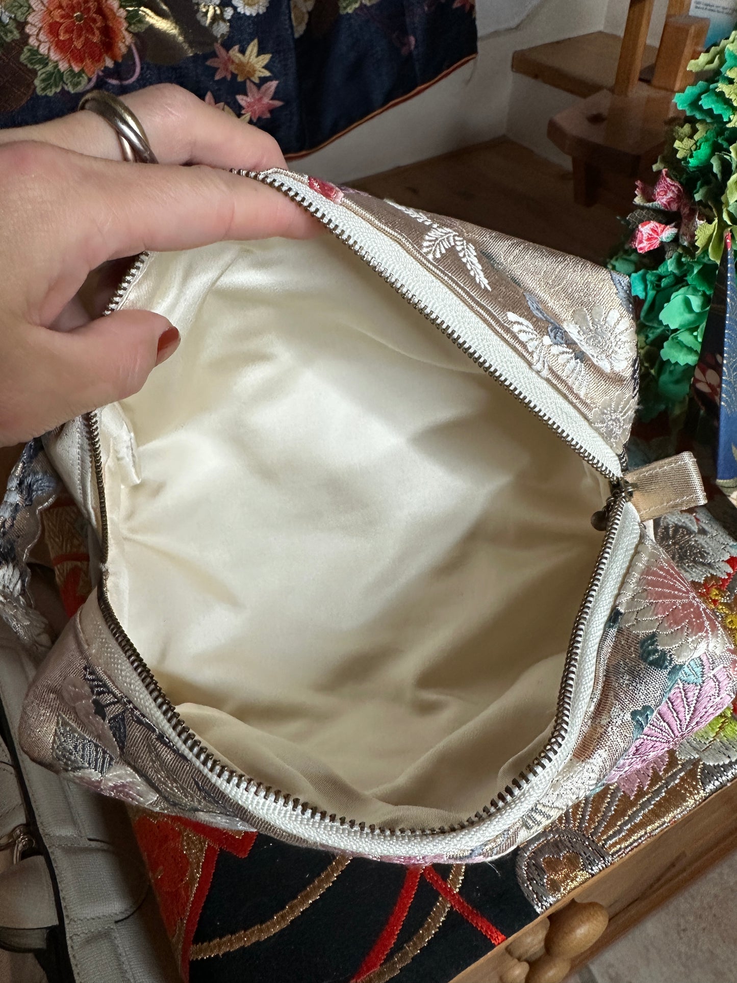 Trousse de toilette Obi kimono japonais en soie