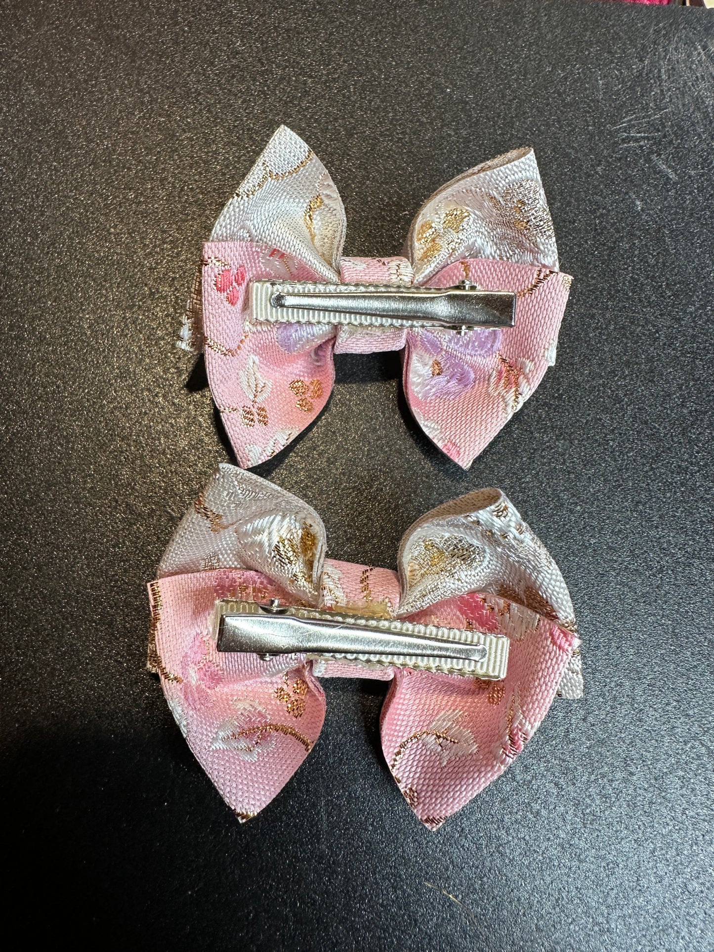 2 pinces à cheveux rubans japonais kimono