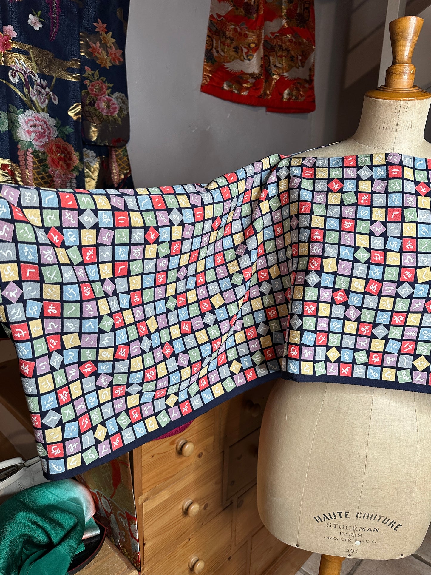 Top tunique courte manches longues kimono japonais en soie Neuf