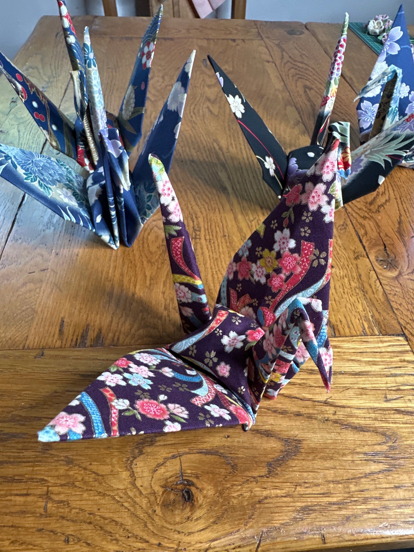 Grue oiseau japonais en coton