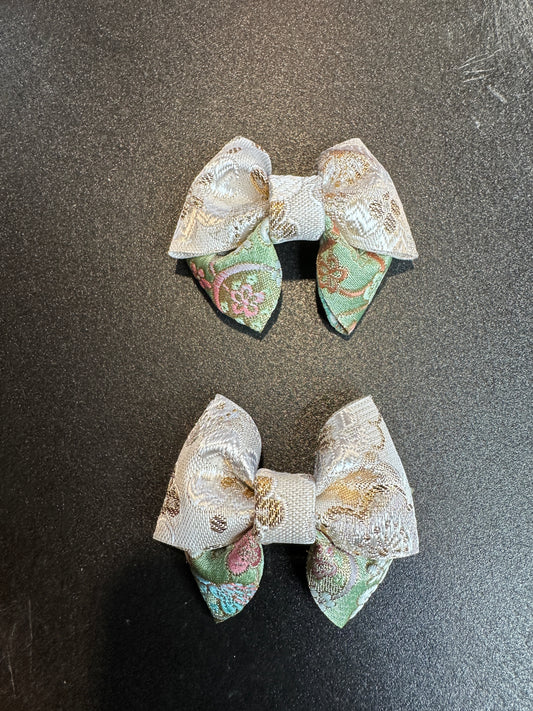 2 pinces à cheveux rubans japonais kimono