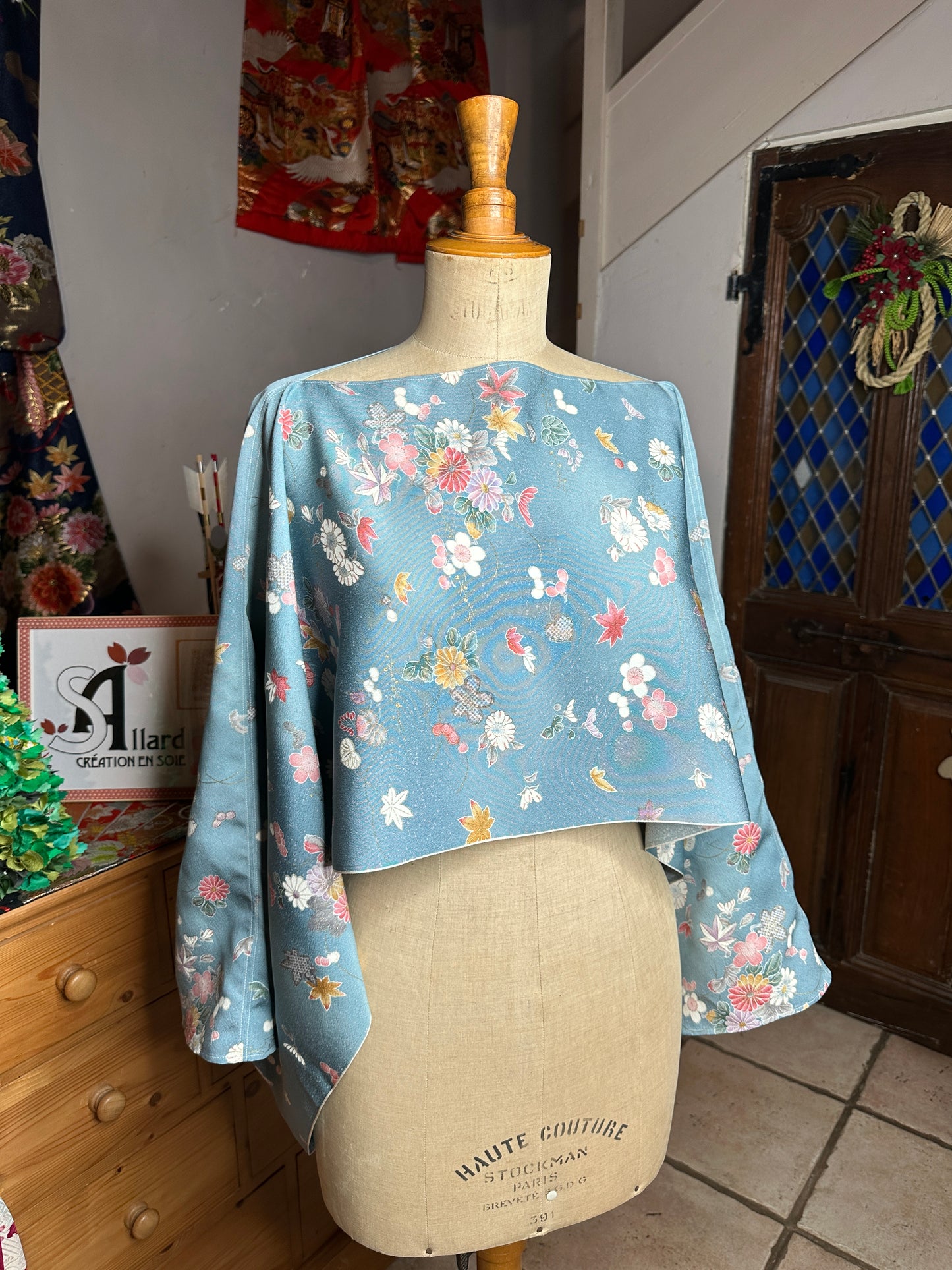 Top court tunique kimono japonais en soie