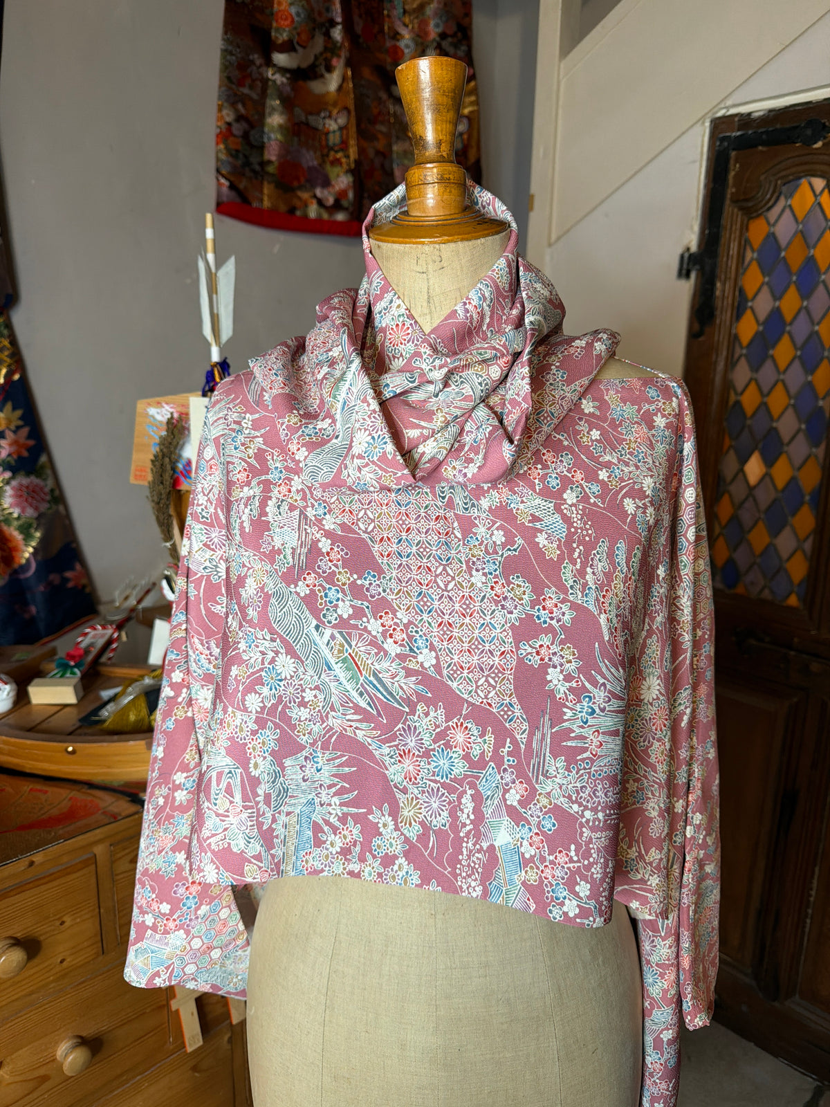 Top tunique 3 en 1 kimono japonais en soie