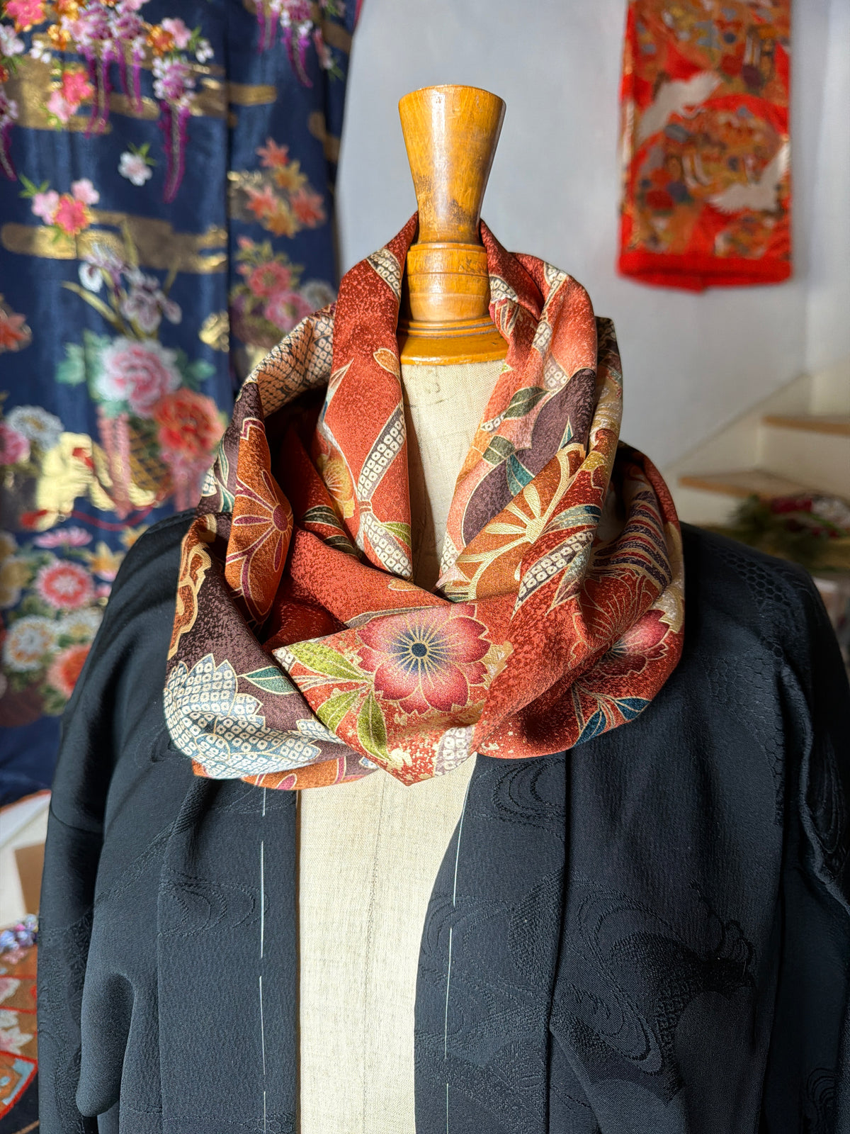 Tour de cou snood furisode kimono japonais en soie