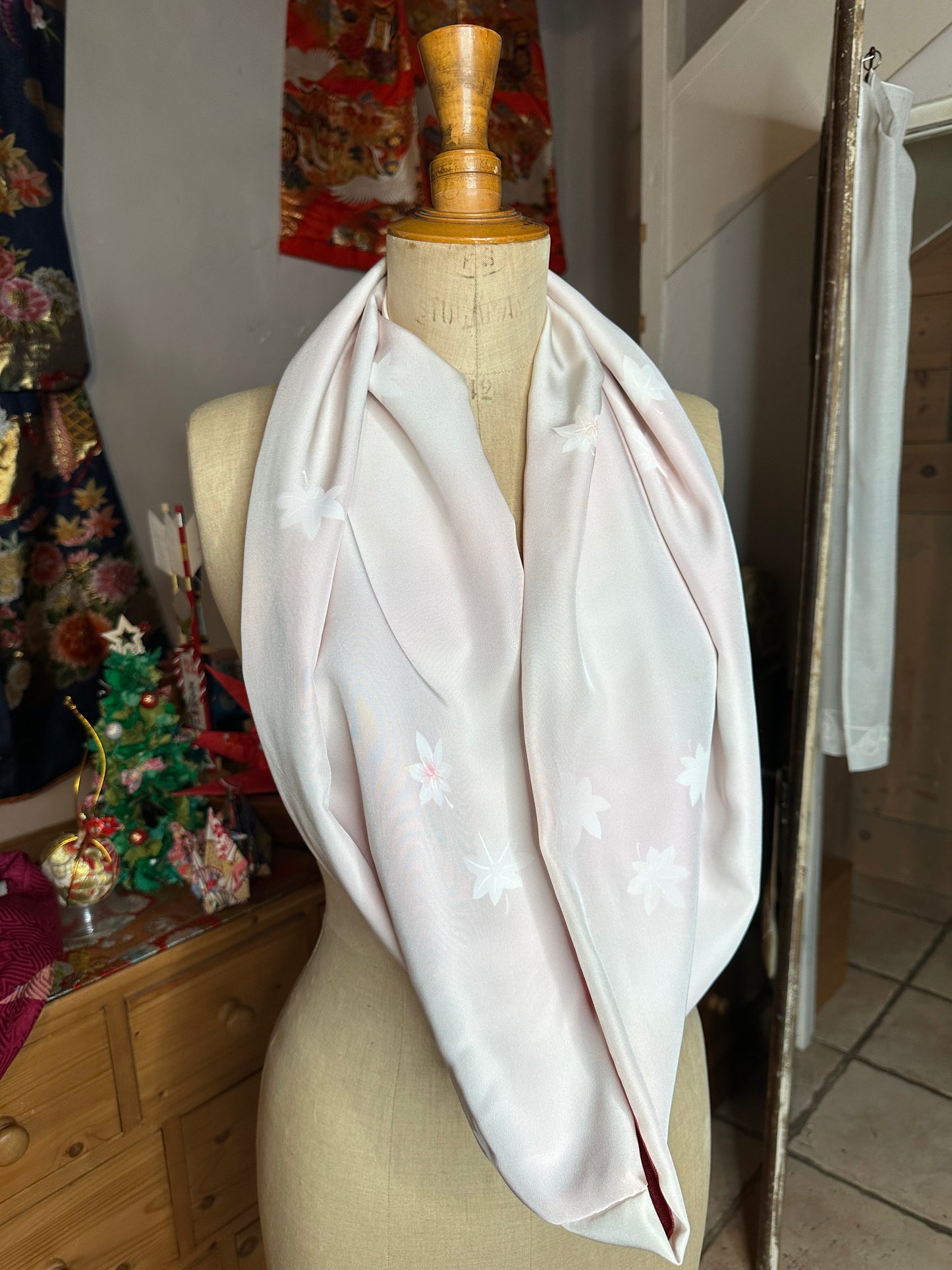 Snood tour de cou foulard kimono japonais en soie Neuf