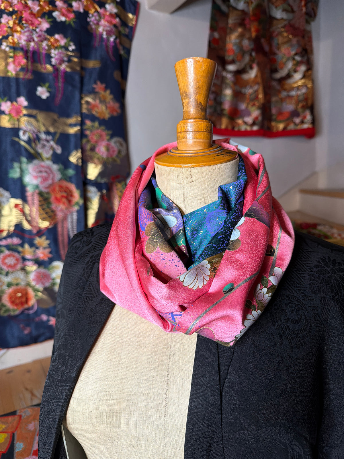 Tour de cou snood furisode kimono japonais en soie