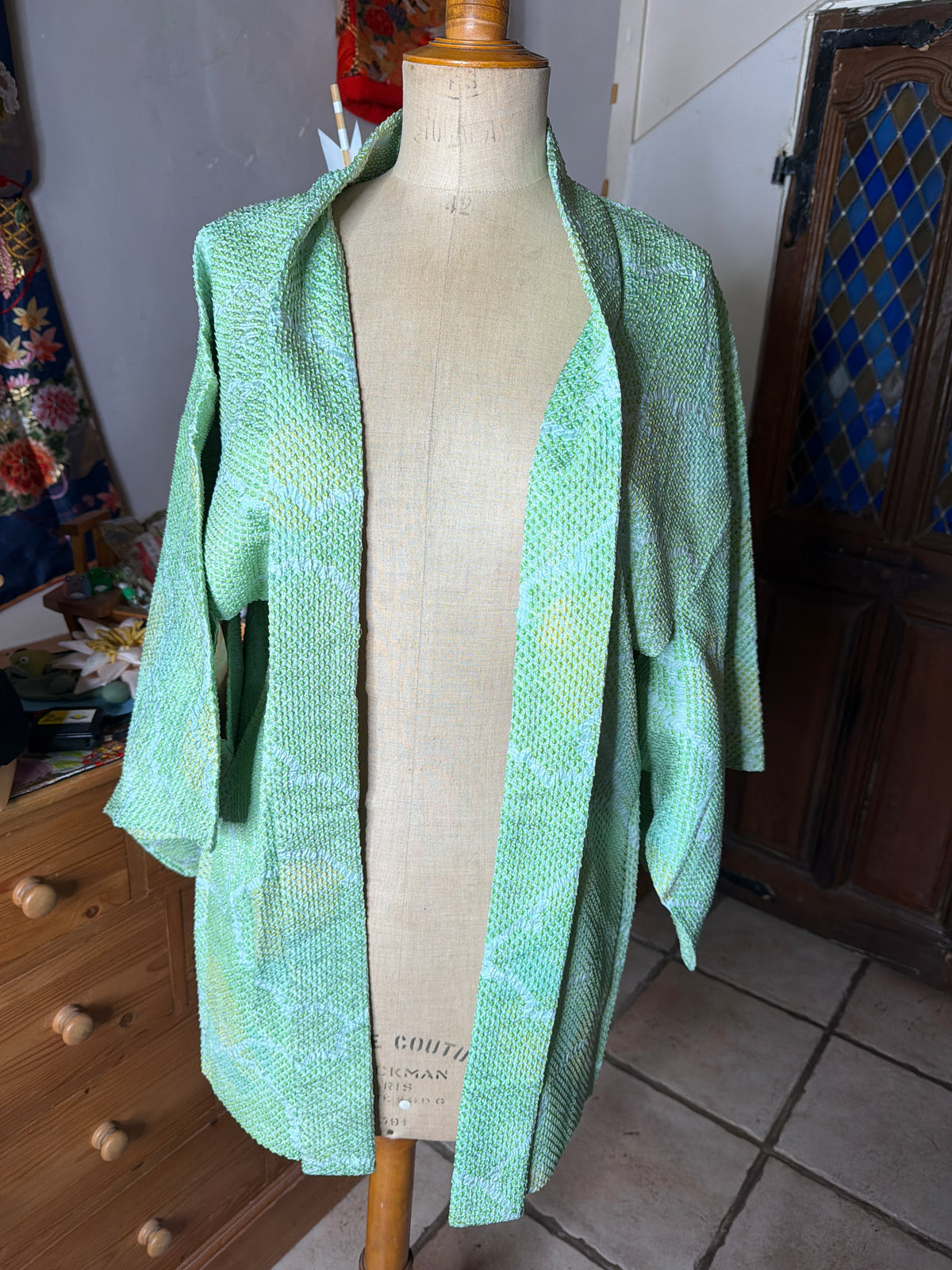 Haori veste pour kimono japonais Shibori en soie Neuf