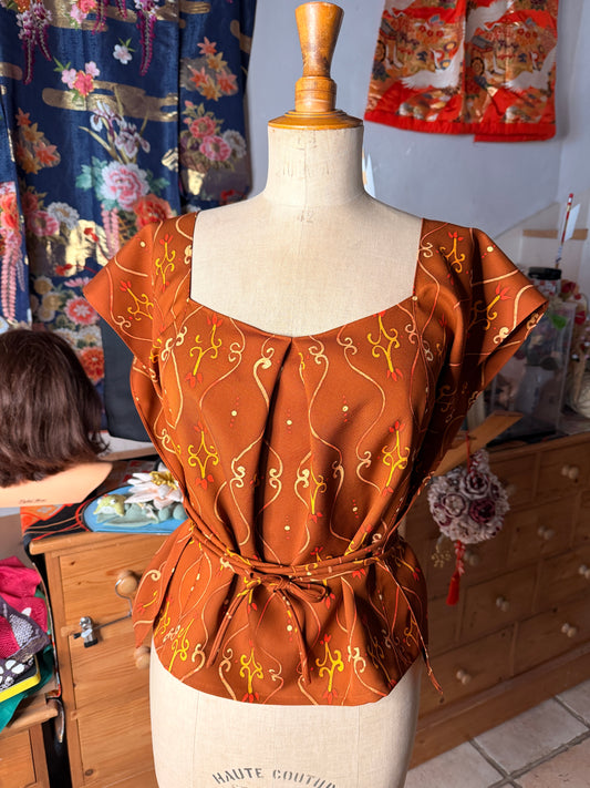 Kimono silk top blouse