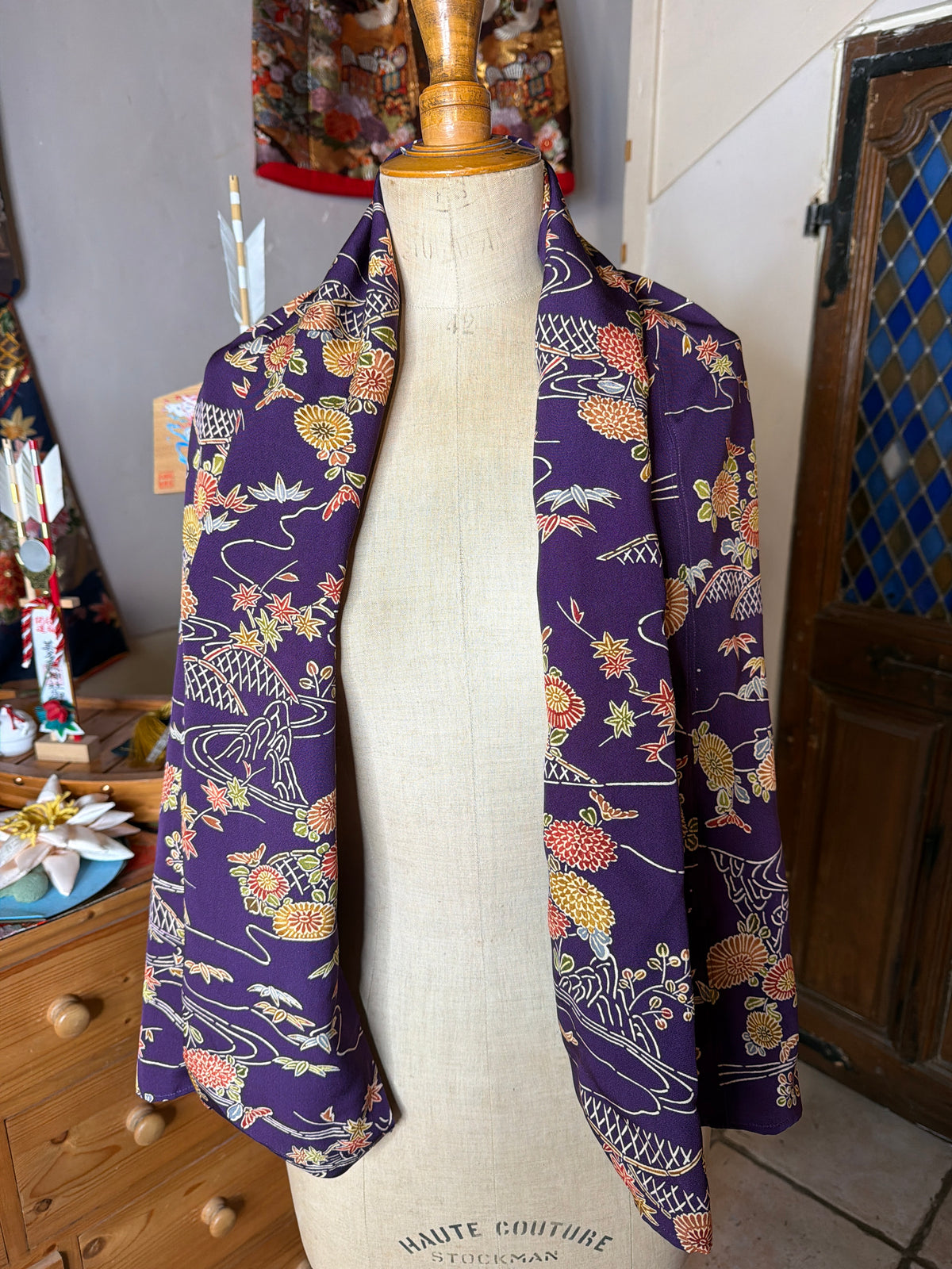 Top tunique 3 en 1 kimono japonais en soie tango Chirimen