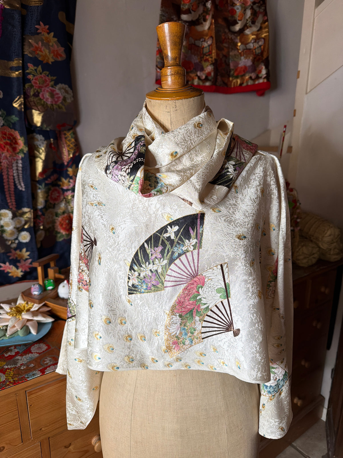 Top tunique 3 en 1 kimono o japonais en soie