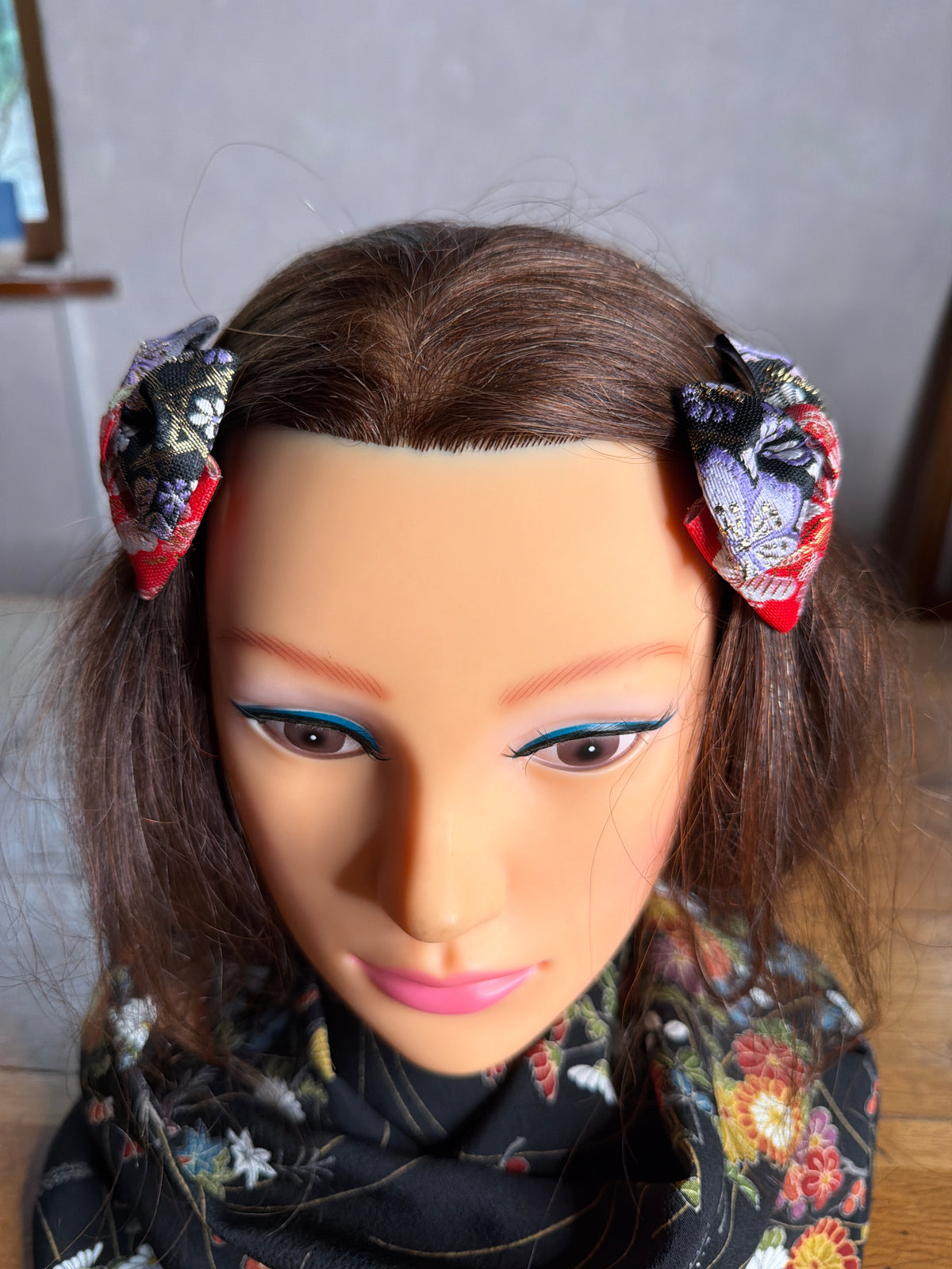2 pinces à cheveux rubans japonais kimono