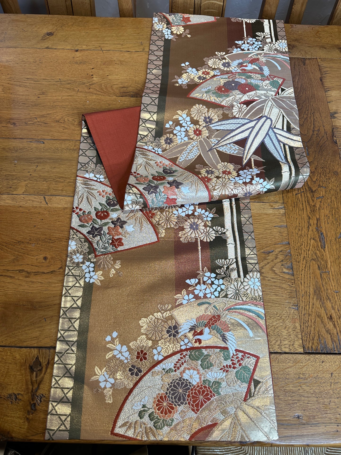 Chemin de table Obi en soie kimono japonais