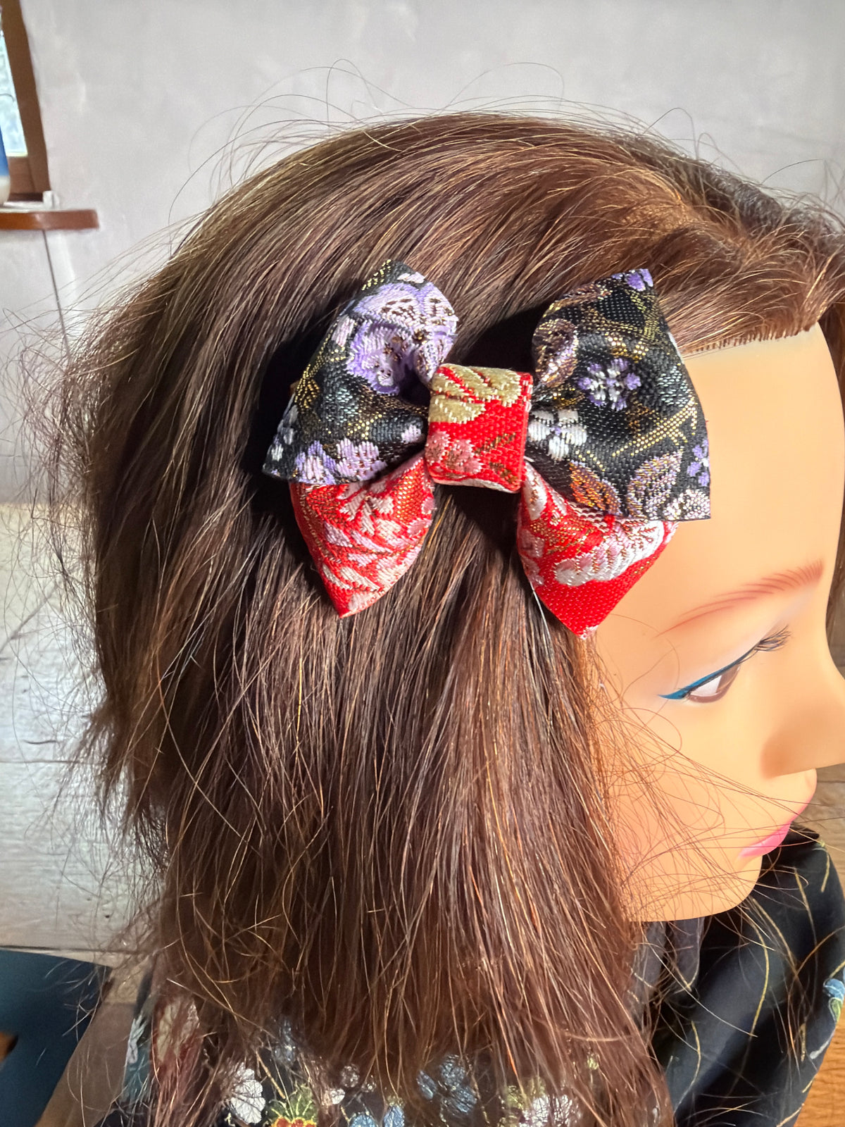 2 pinces à cheveux rubans japonais kimono