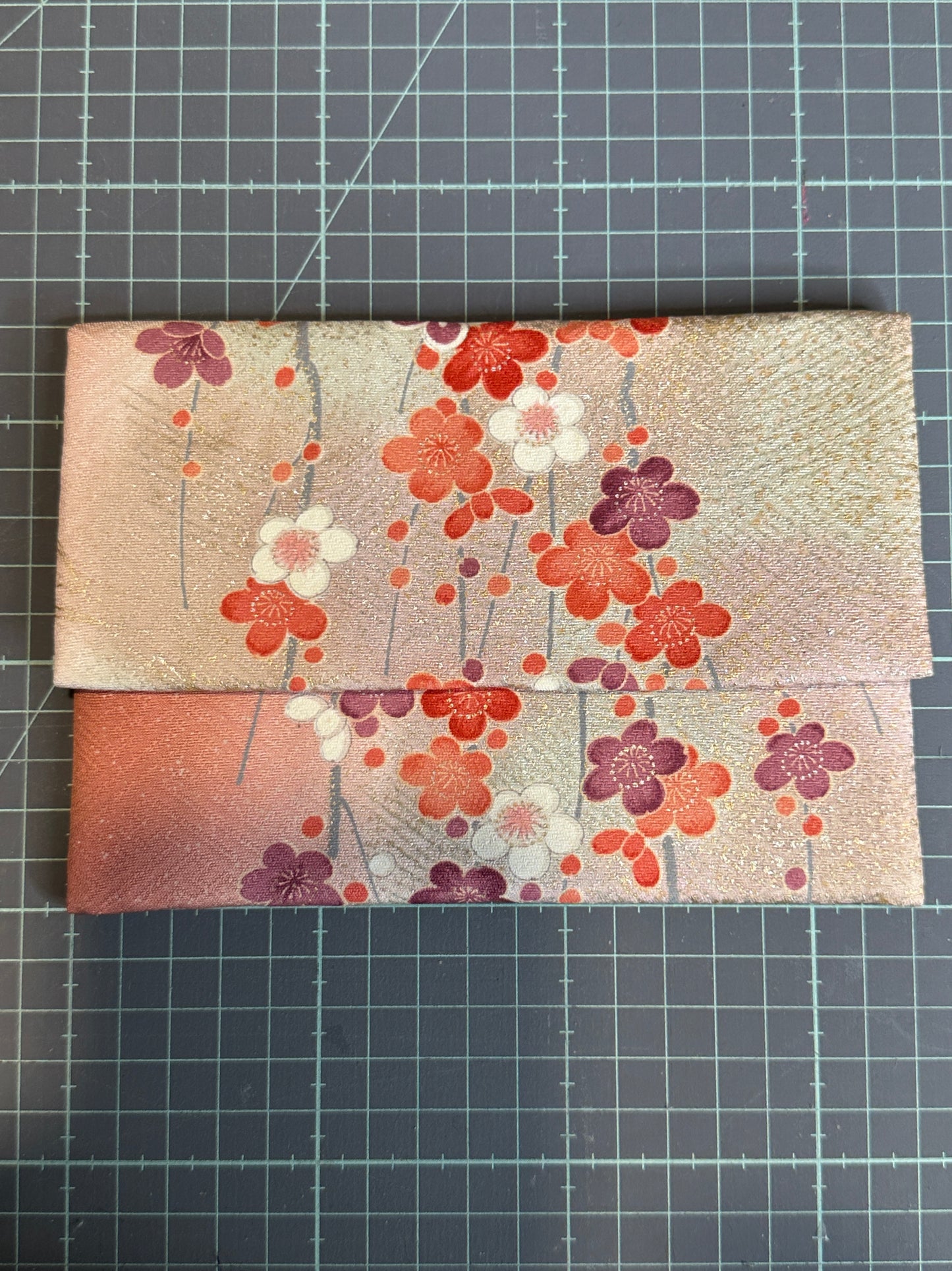 Pochette 2 compartiments kimono japonais en soie